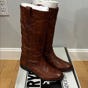 Frye Chestnut Leather Knee-High Boots